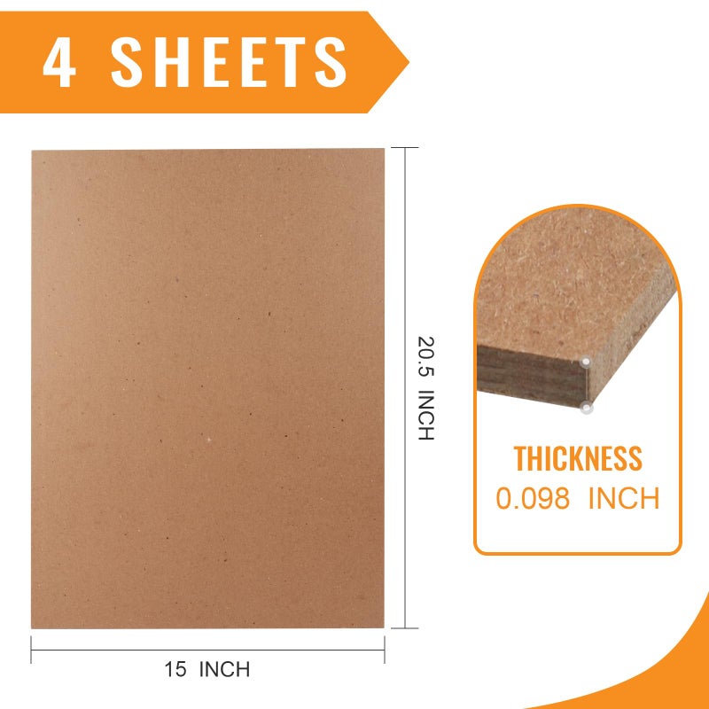 Lineco Neutral pH Binder Board. Acid-Free Unbuffered 100 PT (.098") 15''x20.5''. Pack of 4. Chipboard, Bookboard, Bookbinding, Framing, Book Cover, Boxes, Slipcase, DIY, Bulletin Boards. - Image 2